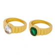 18K Gold Plated White and Green Cubic Zirconia Finger Ring