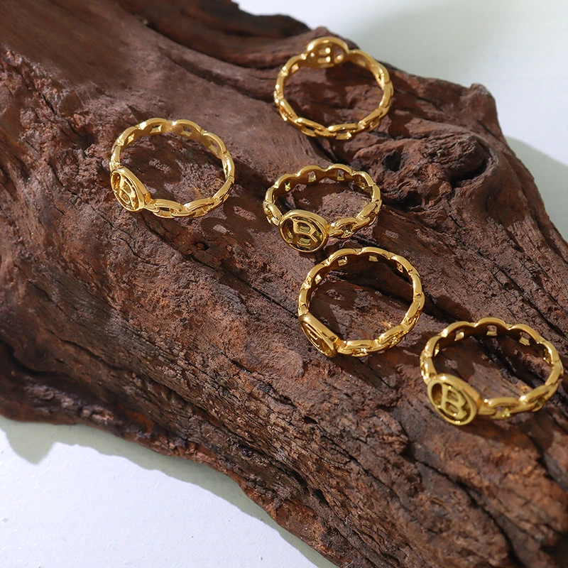 Alphabet Letter Cuban Ring Jewelry Designs