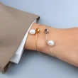 Stainless Steel Magnetic Freshwater Pearl Bangle Bracelet