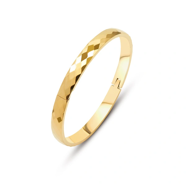 Fashion Women 18K Gold Plated Rhombus Bangle Bracelet