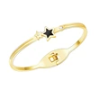 Gold Plated Stainless Steel Enamel Star Bangle Bracelet