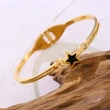 Gold Plated Stainless Steel Enamel Star Bangle Bracelet