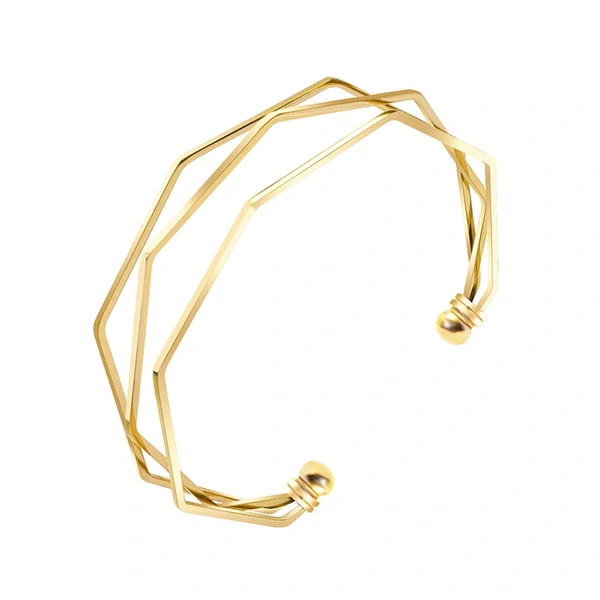 Gold Plated Fashion Women Irregular Bangle Bracelet