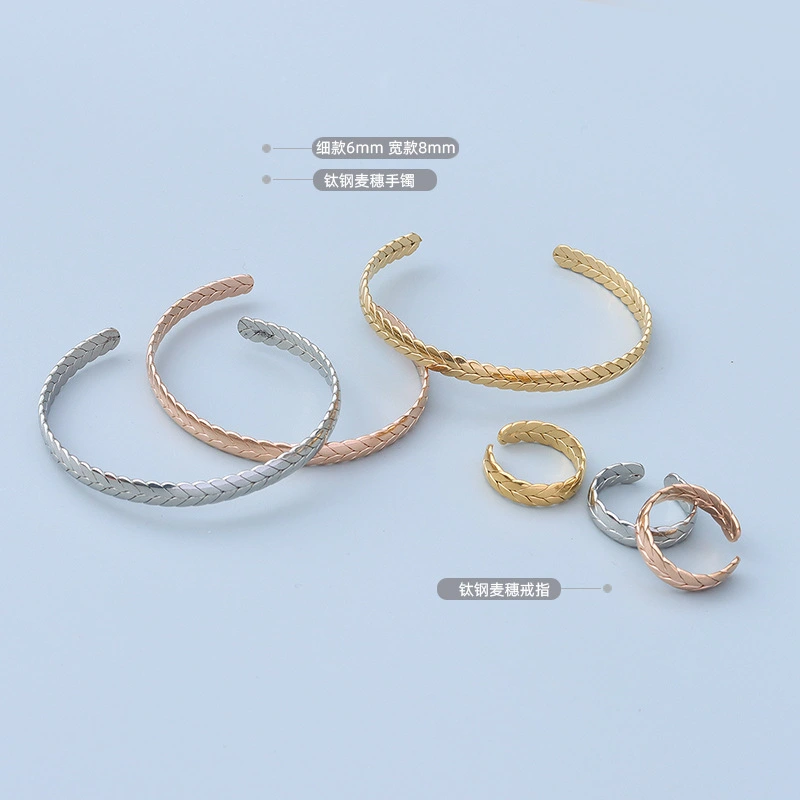 18K Gold Plated Wheat Design Bangle Bracelet