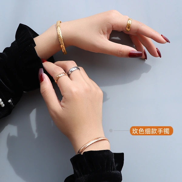 18K Gold Plated Wheat Design Bangle Bracelet