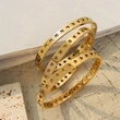 Stainless Steel Hollow Star Women Bangle Bracelet
