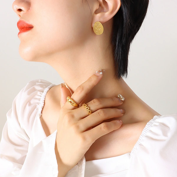 Yellow Gold Roseflower Stud Earrings