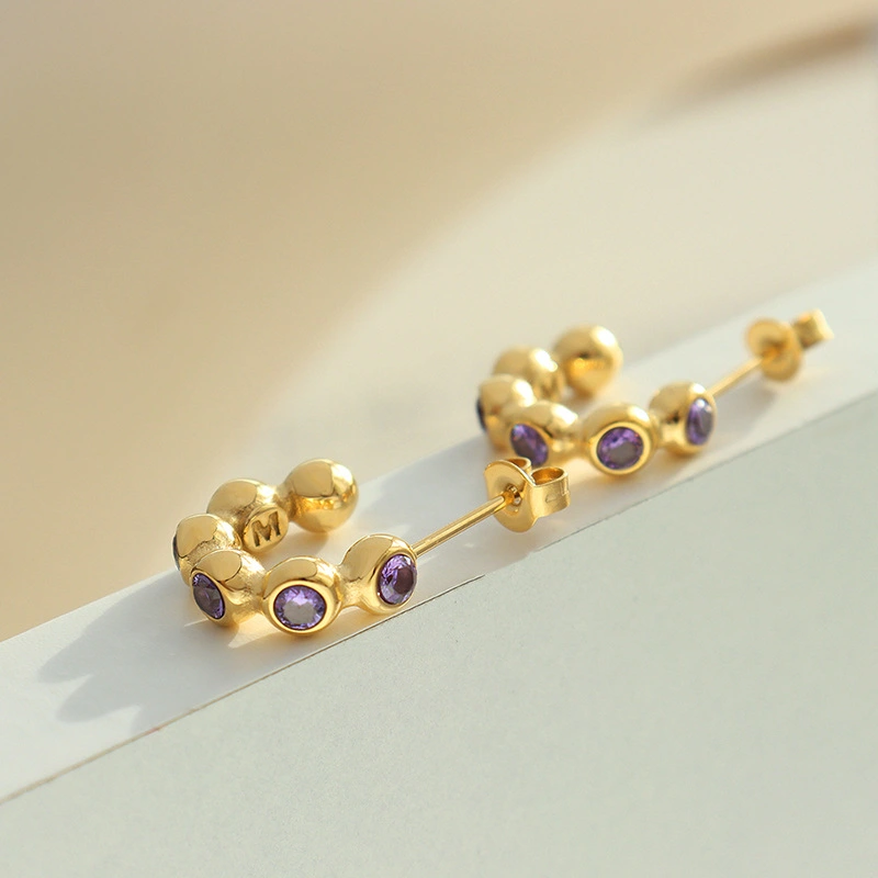 Fashion 18K Gold Plated Stainless Steel Women Earings