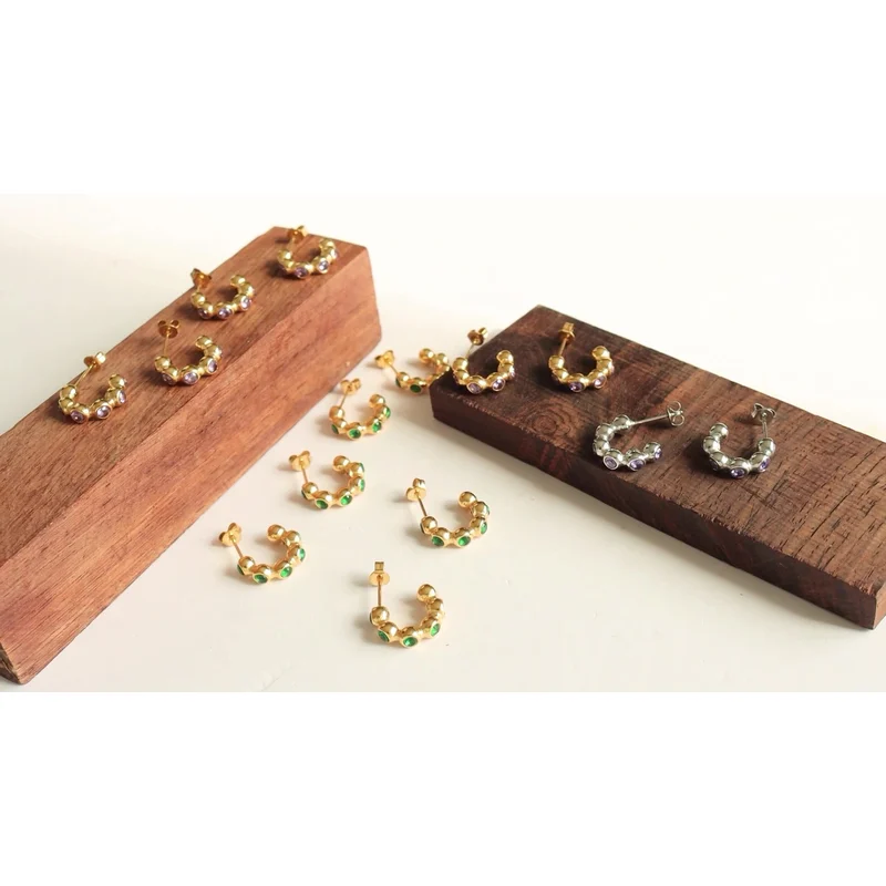 Fashion 18K Gold Plated Stainless Steel Women Earings