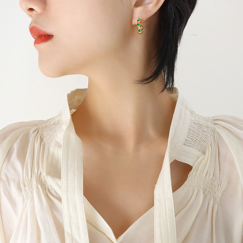 Fashion 18K Gold Plated Stainless Steel Women Earings