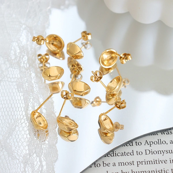 Gold Color Stainless Steel Fashion Jewelry Earrings