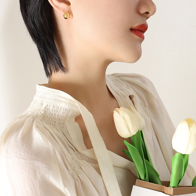 Gold Color Stainless Steel Fashion Jewelry Earrings