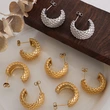 Large Hoop Earrings Stainless Steel Gold Color