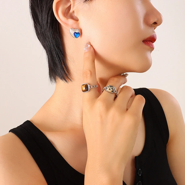 Heart Shape Stainless Steel Heart Earrings