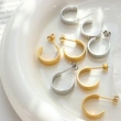 Fashion Women Gold Plated Stainless Steel Hoop Earrings