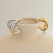 Trendy Jewelry Gold Plated Two Tones Earrings Hoops