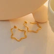 Stainless Steel Simple Earring Hoop Star Design
