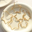 Stainless Steel Simple Earring Hoop Star Design