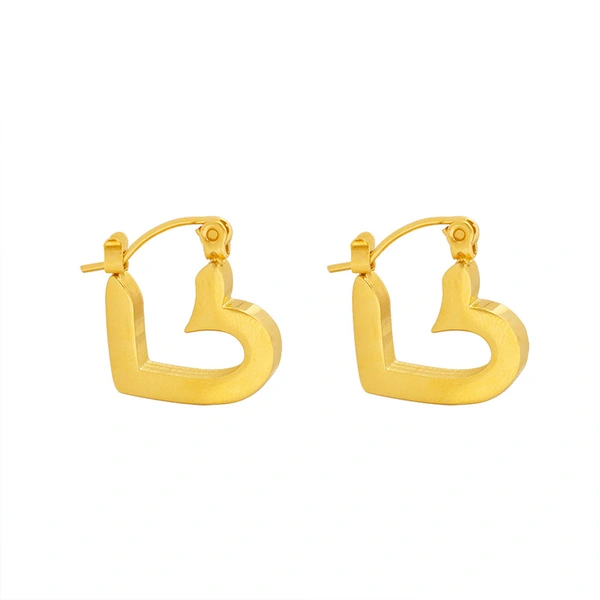 Stainless Steel Earing Huggies Gold Heart Jewelry Earrings