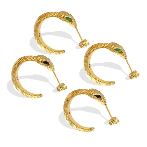 Snake Earrings Stainless Steel Hoops Earrings