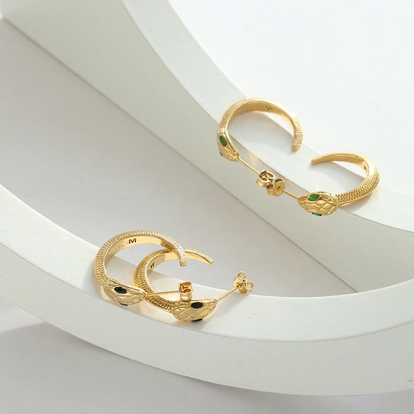 Snake Earrings Stainless Steel Hoops Earrings