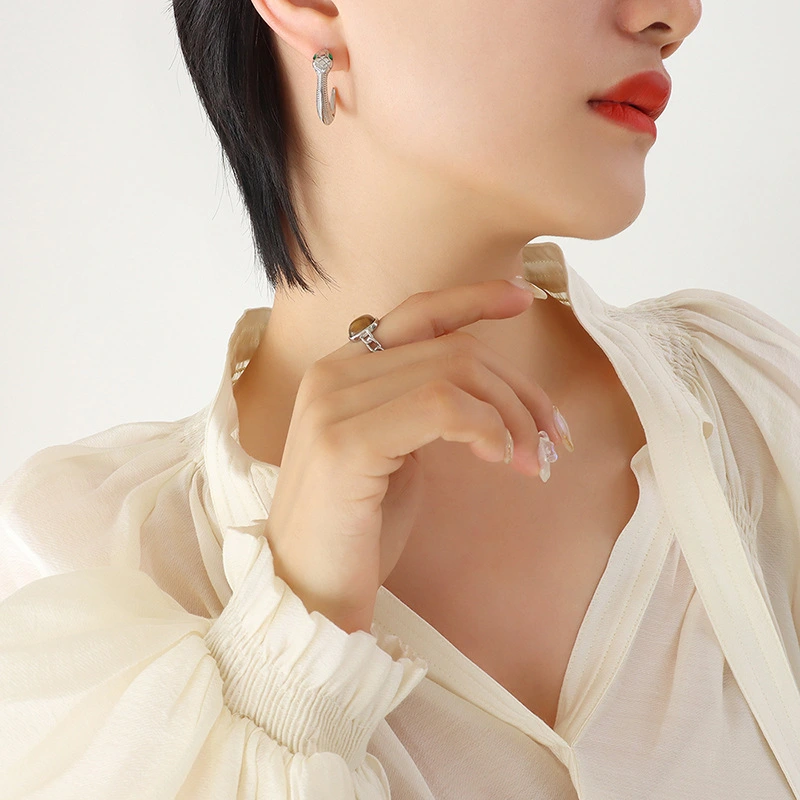 Snake Earrings Stainless Steel Hoops Earrings