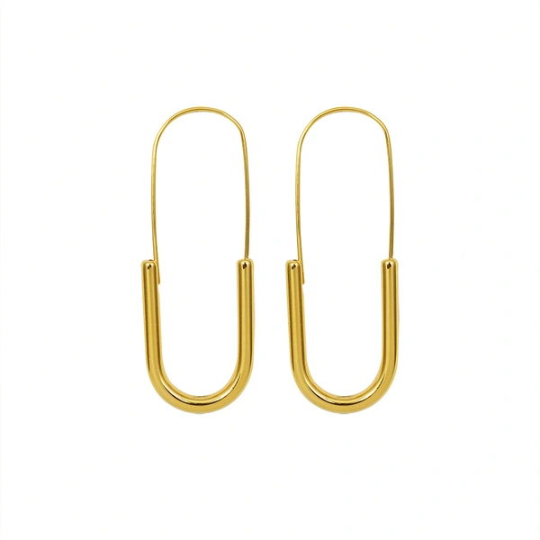 Stainless Steel Pin Hoop Earrings Women Jewelry
