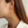 Stainless Steel Pin Hoop Earrings Women Jewelry