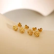 Stainless Steel 18K Yellow Gold Roseflower Earrings Stud