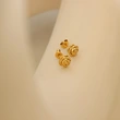 Stainless Steel 18K Yellow Gold Roseflower Earrings Stud