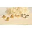 Stainless Steel 18K Yellow Gold Roseflower Earrings Stud