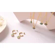 18K Gold Imitation Chrysoprase Earing Hoops