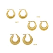 Initial Stainless Steel Earring Hoops Gold Color