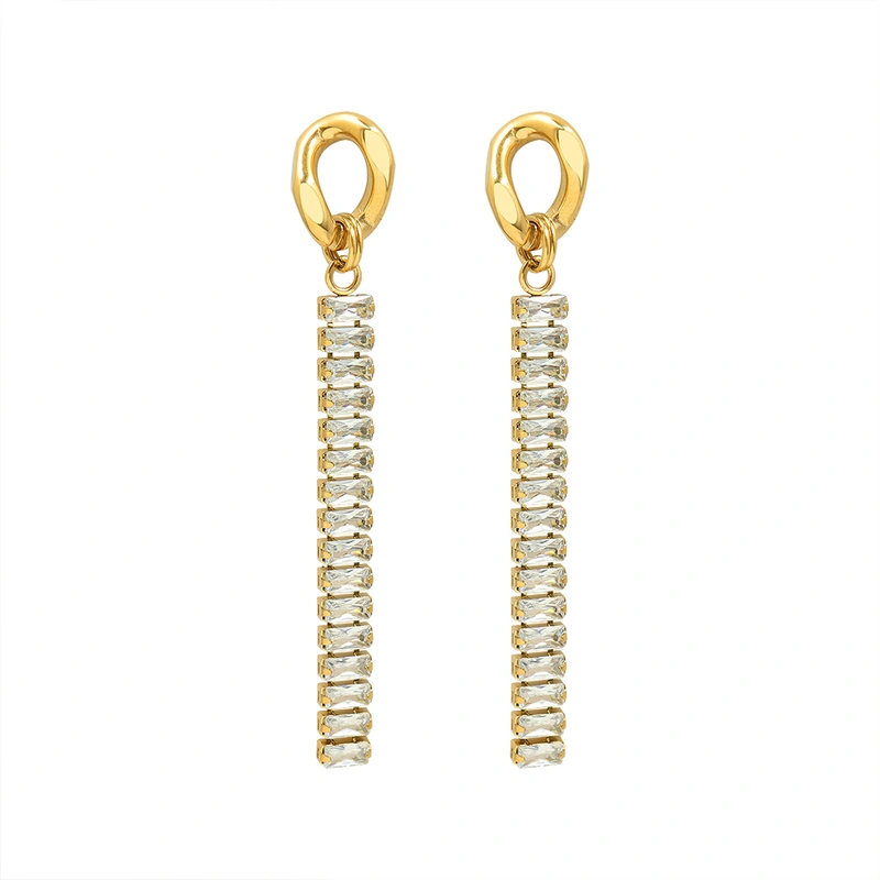 Fashion 18K Gold Plated Stainless Steel Drop Earrings