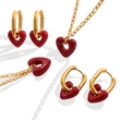 Fashion Jewelry Acrylic Heart Huggie Hoop Earrings