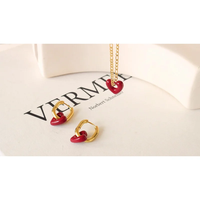 Fashion Jewelry Acrylic Heart Huggie Hoop Earrings