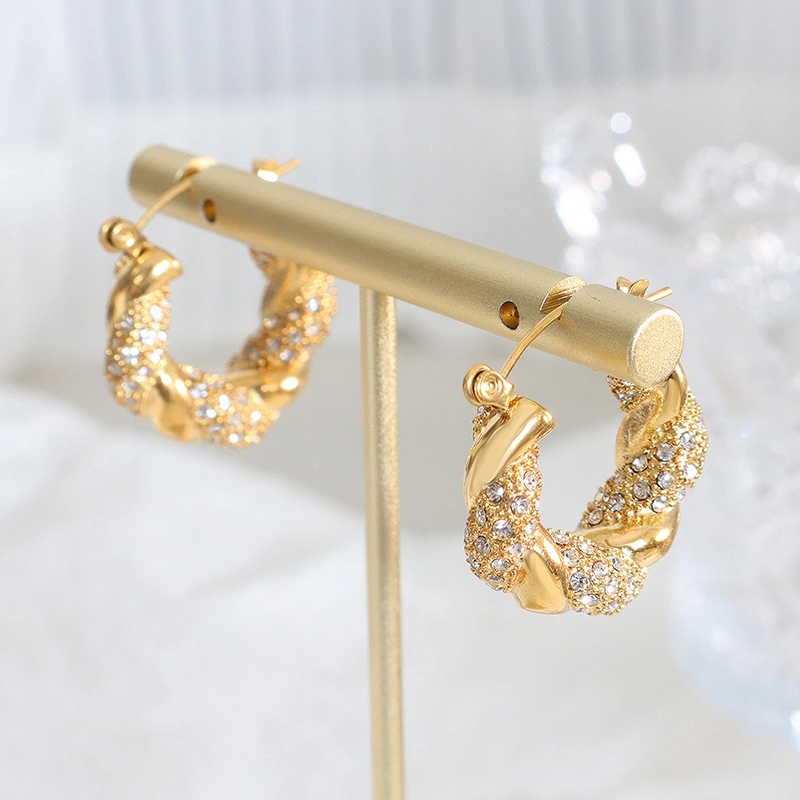 Gold Color CZ Hoop Earrings Trends 2023 for Women