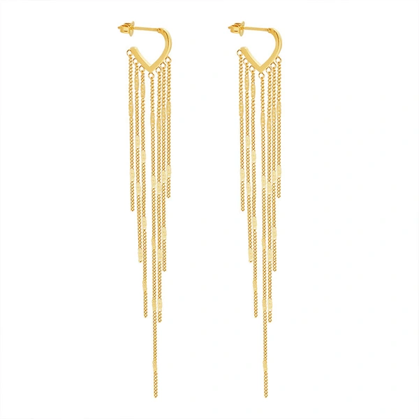 18K Gold Stainless Steel Fashion Heart Tessels Earrings