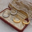Stainless Steel CZ Stone Hoop Earrings 18K Gold Color