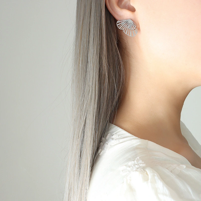 Stainless Steel Gold Stud Earrings Butterfly