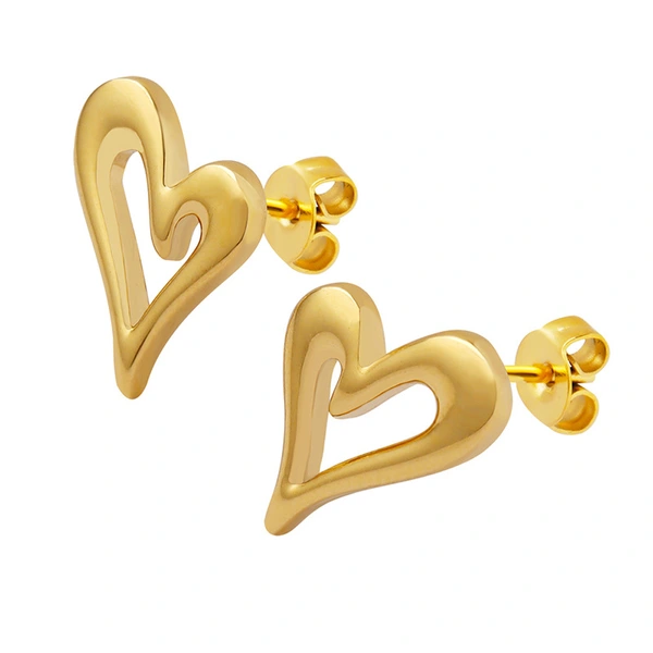 Stainless Steel Fashion Heart Stud Earrings
