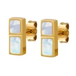 Stainless Steel Mother of Pearl Stud Earrings