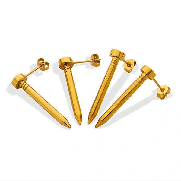 Fashion Stainless Steel Screw Stud Earrings