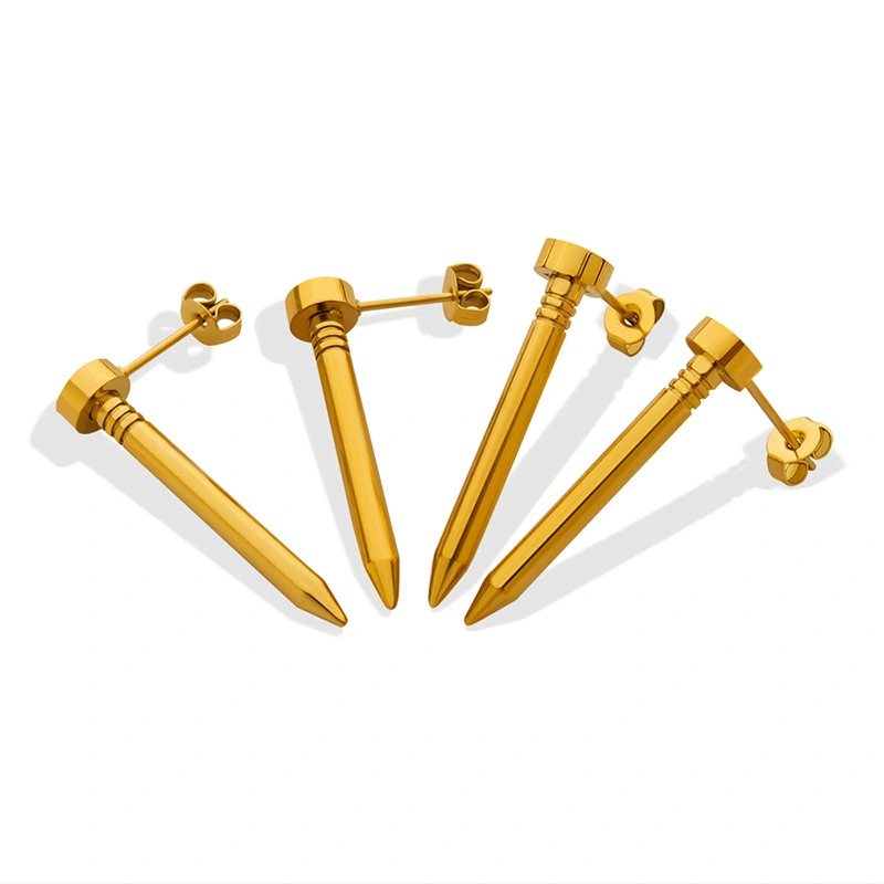 Fashion Stainless Steel Screw Stud Earrings