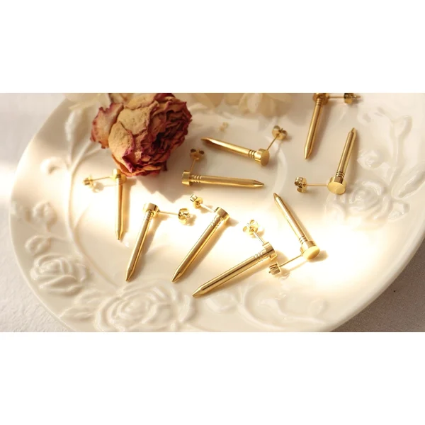 Fashion Stainless Steel Screw Stud Earrings