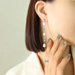 Fashion Stainless Steel Pearl Drop Earrings
