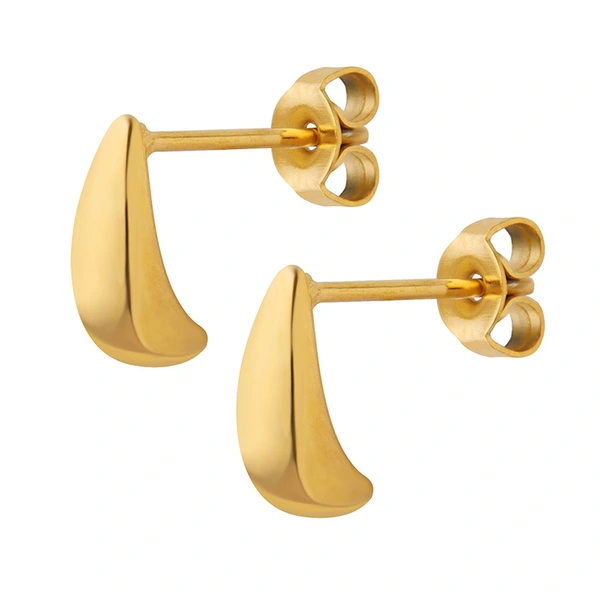 Fashion Women Stainless Steel Gold Hoop Earrings