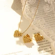 Gold Color Fashion Heart Stud Errings