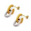 Twist Two Tone Stud Earrings