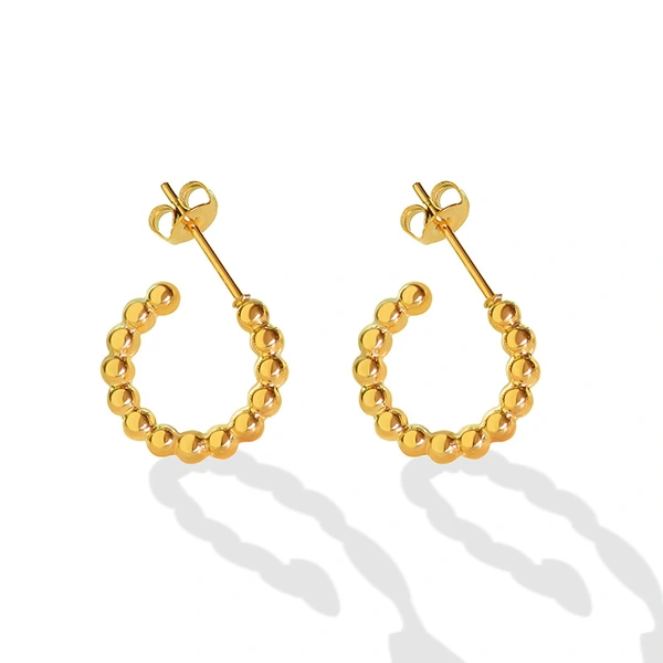 Gold Plated Stainless Steel Hoop Earrings Jewelry